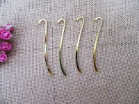 20Pcs Golden Color Plain Slim Hook Metal Bookmarks