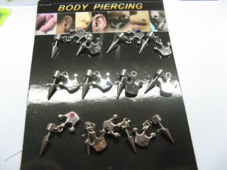 1Sheet X 12pcs Belly Navel Body Piercing with Crown Dangle er-b4