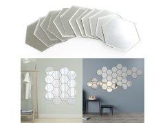 (image for) 12Pcs DIY 3D Acrylic Mirror Wall Stickers Wall Decor