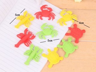 36Pcs Crab Turtle Lobster Shaped Erasers Assorted
