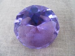 (image for) 1X Jumbo Purple Round Crystal Taper Ball 12x8cm