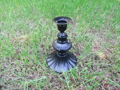 (image for) 1Pc Ins Minimalist Candlestick Black Pillar Pattern 15.5cm High