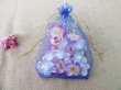 (image for) 100Pcs Blue Heart Printed Drawstring Jewelry Gift Pouches 22x16c