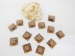 (image for) 100Pcs Brown Flower Cube Flatback Beads 13x13mm