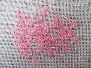 490Grams Deep Pink Round Glass Seed Beads 2-4mm