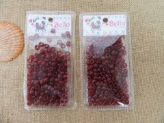 (image for) 24Sheet x 200Pcs Dark Red Barrel Pony Beads Dreadlock Bead 8mm