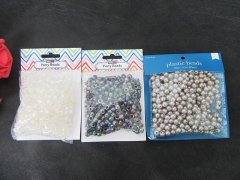 (image for) 3Packets Shiny AB Plastic Pony Beads Plastic Loose Beads 8mm Dia