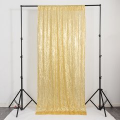 (image for) 1Pc Sparkling Golden Sequin Backdrop Drapes Event Backdrop