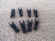 6Pkts X 20Pcs Black Wooden Pegs Office Craft Card Photo DIY Peg/