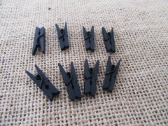 6Pkts X 20Pcs Black Wooden Pegs Office Craft Card Photo DIY Peg/