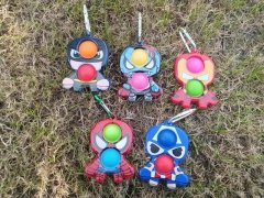 (image for) 10Pcs Cartoon Pop It Bubble Squeeze Fidget Keychain StressRelief