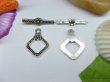 50sets Metal Flower Square Toggle Clasp yw-ac-tc16 (image for) 50sets Metal Flower Square Toggle Clasp yw-ac-tc16