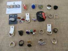 (image for) 40Pcs New Alloy Metal Rings for Women 18-25mm Assorted