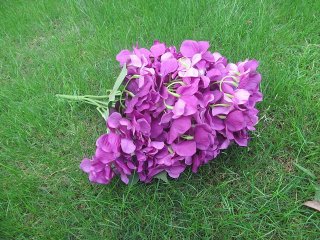 1Set Purple Artificial Hydrangea Flower Arrangement Home Wedding