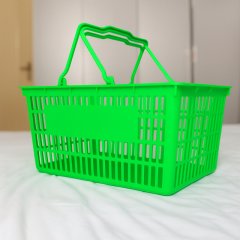 (image for) 2Pcs Green Plastic Convenient Shopping Baskets