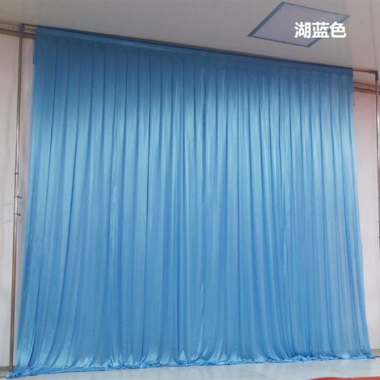 1X Blue Silk Cloth Wedding Party Backdrop Curtain Drapes - Click Image to Close
