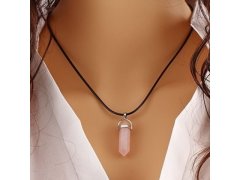 (image for) 10X Rose Quartz Pendant Hexagon Prism Beads Charms for Necklace