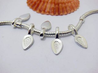 100 New Silver Color Snap Bail Pendant Leaf Bail 21x8mm