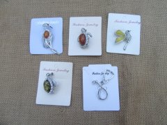 (image for) 6Pcs Chic Rhinestone Brooch Pin Women Lady Jewellery Gift