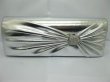1X Silvery Leatherette Evening Handbag Wedding Clutch Bag (image for) 1X Silvery Leatherette Evening Handbag Wedding Clutch Bag