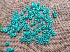 (image for) 500g Cyan Blue Barrel Pony Beads Loose Bead 8mm