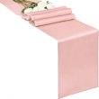 (image for) 5Pcs Pink Silk Satin Banquet Wedding Table Runners Table Flags Party Hotel Wedding