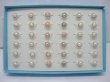 36 Round Rings with Pearl Top Mixed Colour ri-m109 (image for) 36 Round Rings with Pearl Top Mixed Colour ri-m109