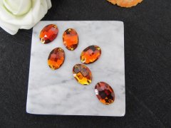(image for) 160Pcs Glue Sew Stitch On Flat Back Oval Rhinestone Gems - Coffe