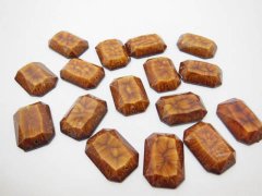 (image for) 100 Oblong Flatback Resin Beads Rhinestone Craft Embellishment