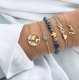 6Sets Fashionable Glass Beads Chain Twine Bracelet Jewellery Fin