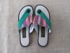 1Pr Green Hemp Cotton Female Sandals Flip-Flops Slippers