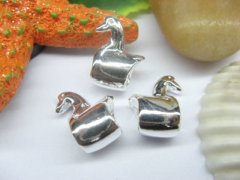 10 Silver Swan Thread European Beads pa-m199 10 Silver Swan Thread European Beads pa-m199