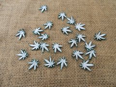 (image for) 5Packs X 50Pcs White Maple Leaf Clothes Stickers Patch Sewing