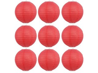 12Pcs New Plain Red Round Paper Lantern Wedding Favor 25cm