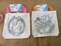 6Pcs Personalized Coloring Your Own Bag DIY Kids Craft Assorted