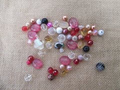 (image for) 450Gram Round Faceted Flat Oval Loose Beads Assorted