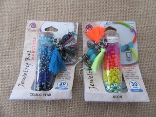 4Sets DIY Jewelry Kit In a Bottle Making Bracelet Necklace Set