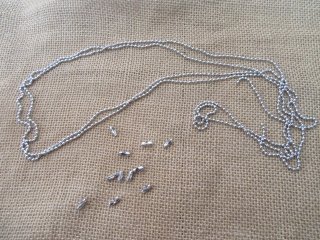 12Pcs Ball Bead Tag Chain DIY Tail Chain Keychain Etc Accessory