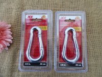 2Pcs Spring Snap Link Zinc Plated Carabiner Cable Clip Steel 3/8