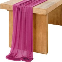 (image for) 1Pc Fuchsia Wedding Arch Chiffon Table Runner Dining Party Decor