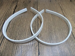 1x White Headbands Hair Clips Craft for DIY 12MM
