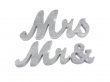 1Set Silver Large Size Mr & Mrs Wedding Sign Decoration