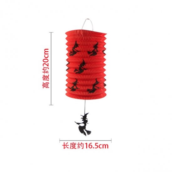 10Pcs Red Halloween Party Decor Paper Witch Lantern 20x16cm - Click Image to Close