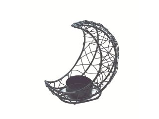 (image for) 1Pc Creative Black Three-Dimensional Moon Candlestick Home Decor