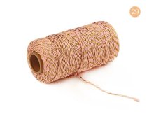 (image for) 2x100Yards Pink Golden Cotton Bakers Twine String Cord Rope Craf