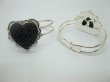(image for) 12 Black Heart Top Metal Bangles with Case