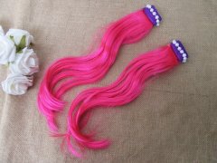 (image for) 6Pcs Long Pink Little Curly Wigs Cosplay Wig Hair Extension