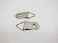50 Nickel Plated Triangle Picture Frame Hanging Hooks 38x19mm