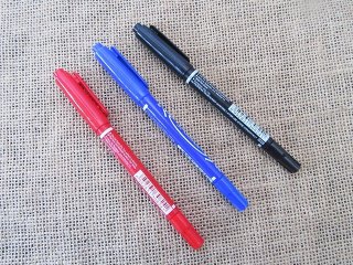 6Packs x 3Pcs Permanent Marker Pens Stationery Writing Tools w/B (image for) 6Packs x 3Pcs Permanent Marker Pens Stationery Writing Tools w/B