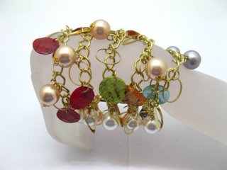 60 Chain Bracelets with Shell Bead Wholesale